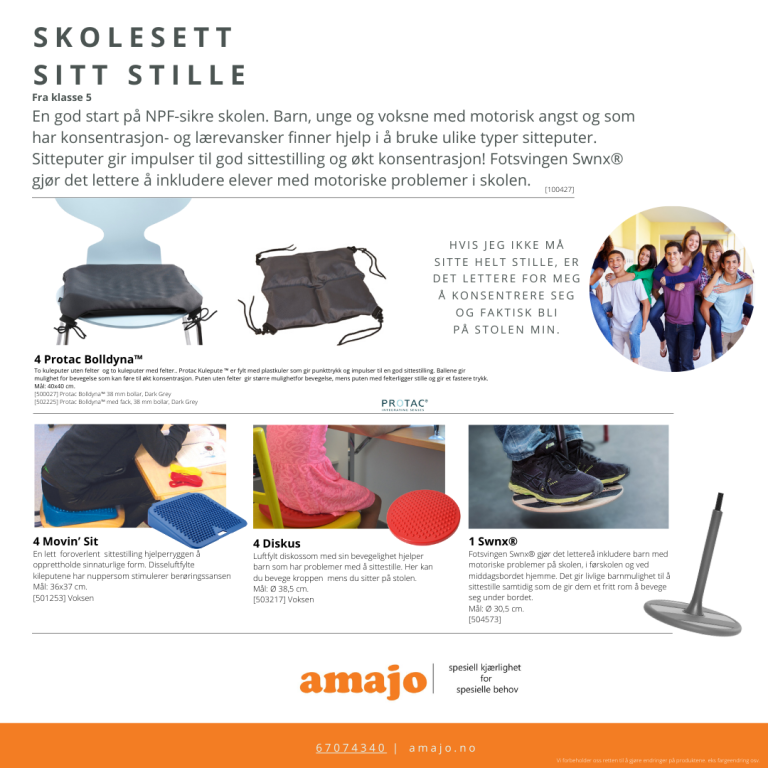 Skolekit sitte stille, opp til 5. klasse